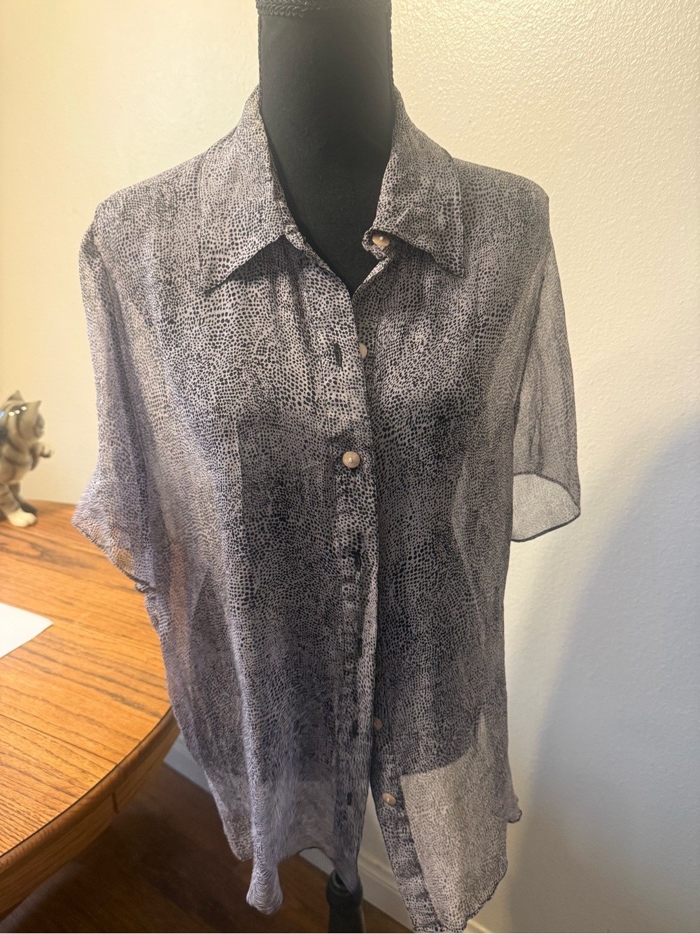 One hundred percent silk vintage button down blouse